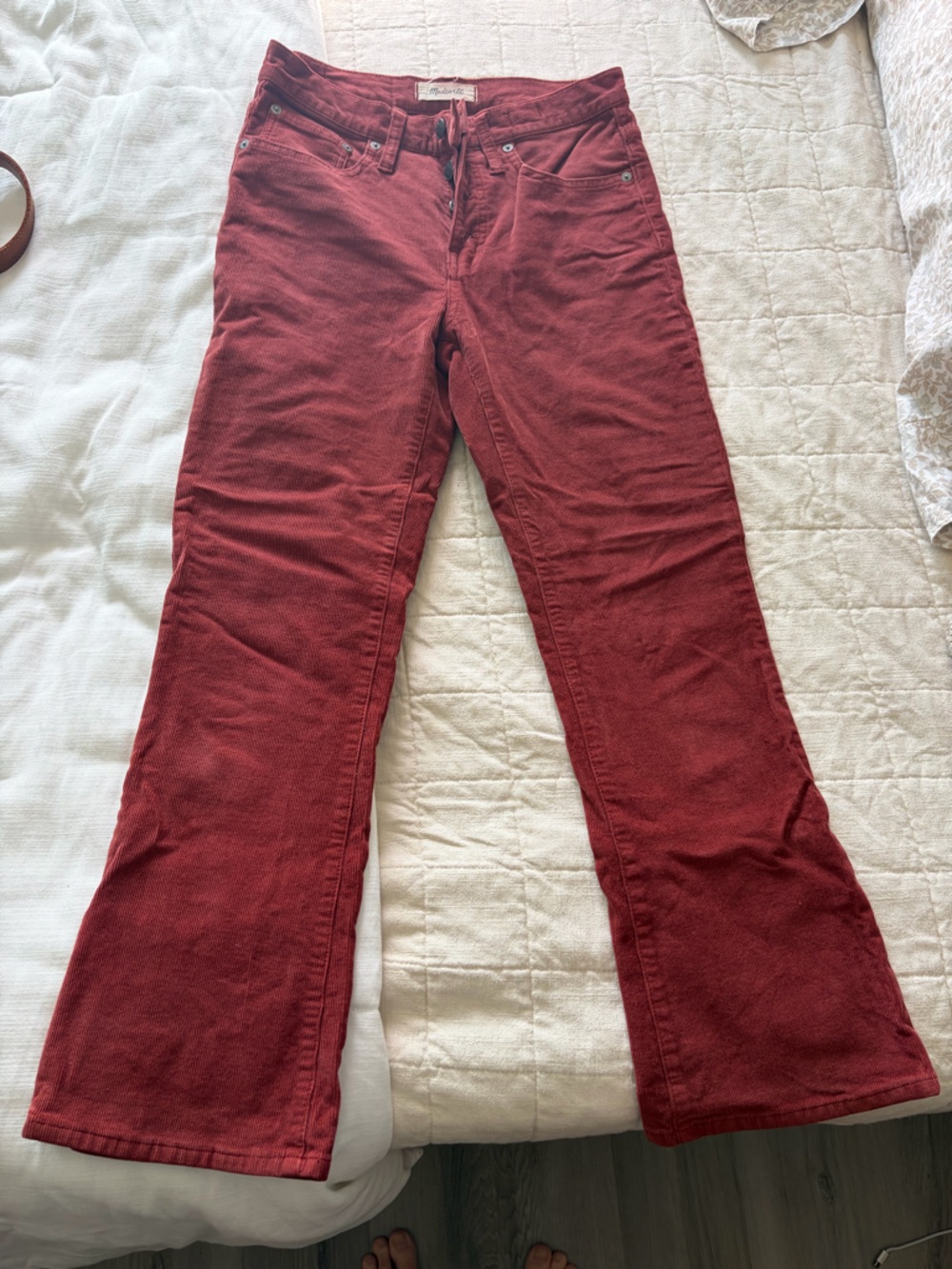 Madewell Corduroy Pants in Rust